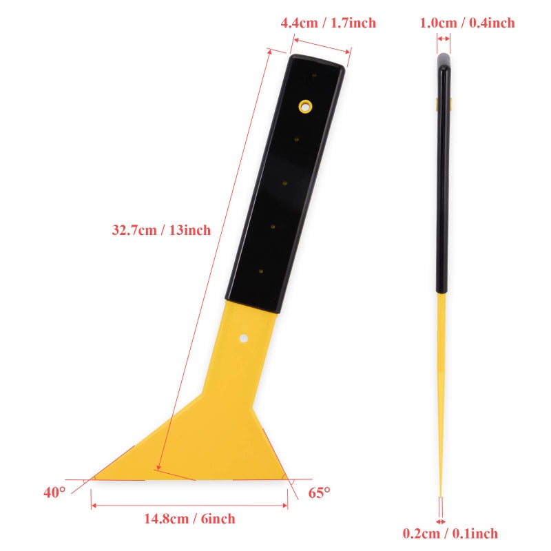 EHDIS Window Tint Squeegee Long Handle Scraper Tool Triangle Slim Foot Tinting Squeegee Windshield Snow Frost Ice Removal Tool for Cars Trucks Window Film Installation Applicator Tool - Image 5